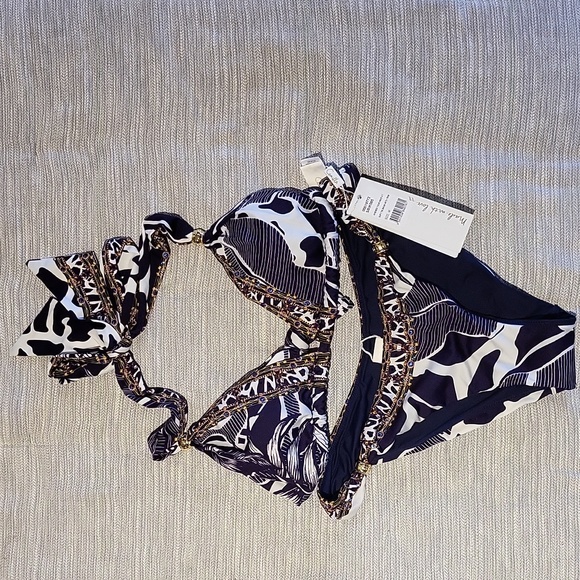 Camilla blue & white multi color bikini in Medium - Picture 1 of 3